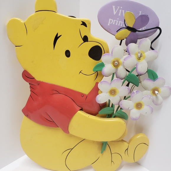 Vintage Winnie the Pooh Spring Flower Light Wall Hanging Vive Le Printemps - Picture 2 of 12